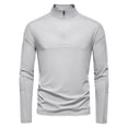thumbnail image 1 of pstuiky manga larga para hombre, Camisa de manga larga con media cremallera y cuello alto para hombre, con protección solar UPF100+, para primavera y verano Tops de hombre m, 1 of 4
