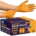 thumbnail image 2 of Inspire Heavy Duty Orange Nitrile Disposable Gloves | ULTRA 8 Mil Diamond Textured Grip | Industrial Mechanic Gloves (100, XXL), 2 of 5