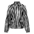 thumbnail image 5 of Jackets for Women Winter Coat Jackets Flannel Stand Collar Jacket(Zebra Black White Animal Print,Size:S-4XL), 5 of 7