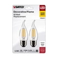 thumbnail image 2 of 1PC Satco CA10 Medium Base Traditional Look LED Decorative Light Bulb, 2 of 4
