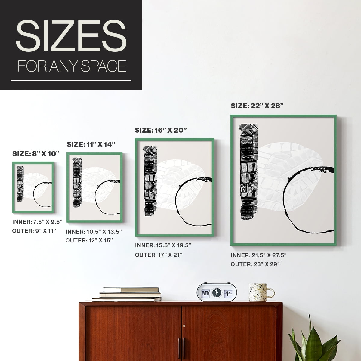 Zen Shapes I Framed Print - Solid Wood in Single Picture Frame Solid Wood 2 Framed Print