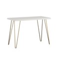 thumbnail image 4 of Ameriwood Home Owen Retro Computer Desk in White and Gold Legs, 4 of 7