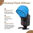 thumbnail image 3 of Uxcell 3.7" x 3.5" Soft Mini Flash Diffuser Cap, 2 Pack Universal Elastic Flash Diffuser Cover for Nikon DSLR Camera Flashlight, Blue, 3 of 6