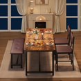 thumbnail image 1 of Kojooin Dining Table Set for 4, 4-Piece Kitchen Table and Chairs with Upholstered Bench for Apartment Dining, 1 of 8