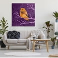 thumbnail image 2 of Stupell Industries Bold Orange Bird Sitting Purple Branches Layered Botanicals Graphic Art Gallery Wrapped Canvas Print Wall Art, Design by Verbrugge Watercolor, 2 of 7