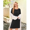 thumbnail image 5 of Ekouaer Women Maternity Nightgown Labor Delivery Nursing Gown Hospital Breastfeeding Dress Button Down Long Sleeve Sleepwear, 5 of 6