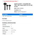 thumbnail image 2 of Ignition Coil Kit 3 - Compatible with 1996 - 2001 Toyota Camry 3.0L V6 1MZ-FE GAS 1997 1998 1999 2000, 2 of 2