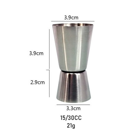 

1Pc 15/30cc or 25/50cc Stainless Steel Cup Shaker Cocktail Measure Cup Dual Shot Drink Spirit Measur