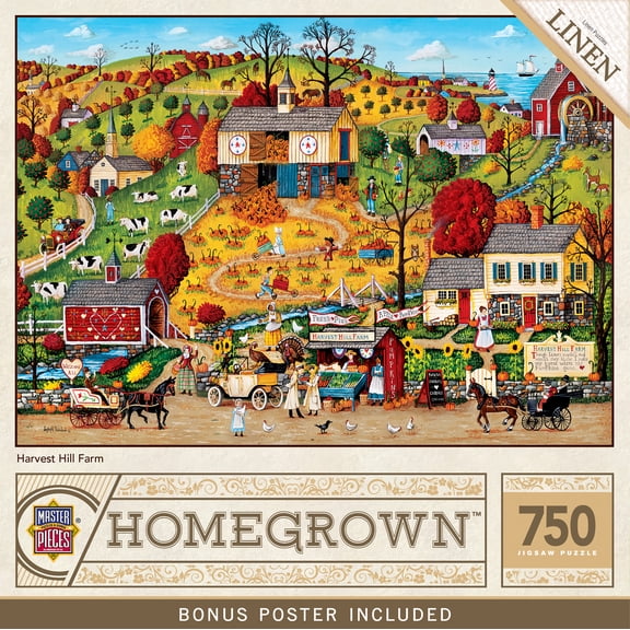 MasterPieces 750 Piece Jigsaw Puzzle for Adults - Harvest Hill Farm - Relaxing Countryside