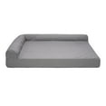 thumbnail image 2 of FurHaven Pet Products Paw-Quilted Cooling Gel Memory Foam Deluxe L-Chaise Pet Bed for Dogs & Cats - Titanium, Jumbo, 2 of 12