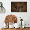 thumbnail image 3 of Deer Wall Art Country Cabin Wall Decor Deer Head Painting Wildlife Wall Decor Minimalist Hunting Bathroom Decor Animal Portrait Canvas Prints Poster Rustic Elk Decoration Farmhouse, 3 of 6