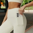 thumbnail image 4 of High Waist Seamless Leggings with Contoured Panels for Comfortable Stretch Fit - Small, Ivory, 4 of 6