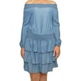thumbnail image 2 of Michael Michael Kors Ruffled Off-The-Shoulder Tiered Dress, Light Cadet Wash (Small) Blue, 2 of 5