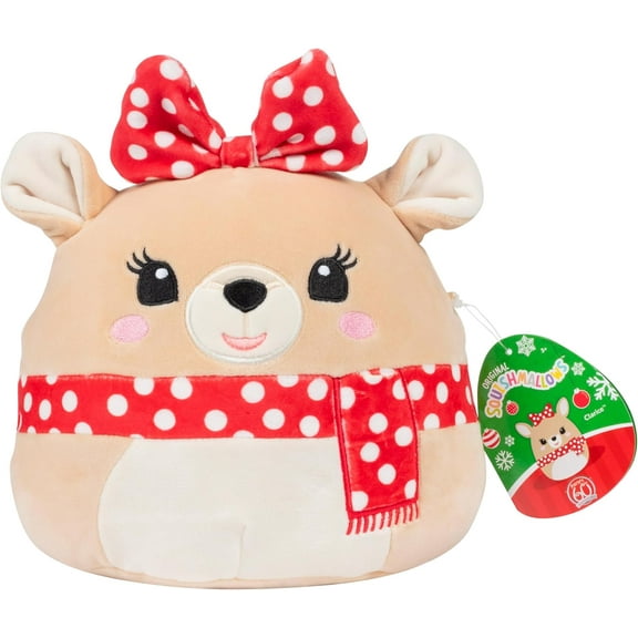 Squishmallows Original 8-Inch Clarice - Rudolph The Red Nosed Reindeer - Official Jazwares Plush - Collectible Soft & Squishy Reindeer Stuffed Animal Toy - Gift for Kids, Girls & Boys