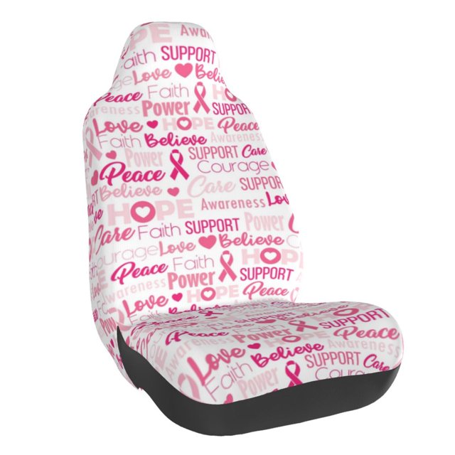 Fotbe Breast Cancer Ribbons Awareness Funda para Asiento de Auto con Estampado – Impermeable y Antisudor – Ajuste Universal, Lavable a Máquina, Antideslizante (1 Pieza)