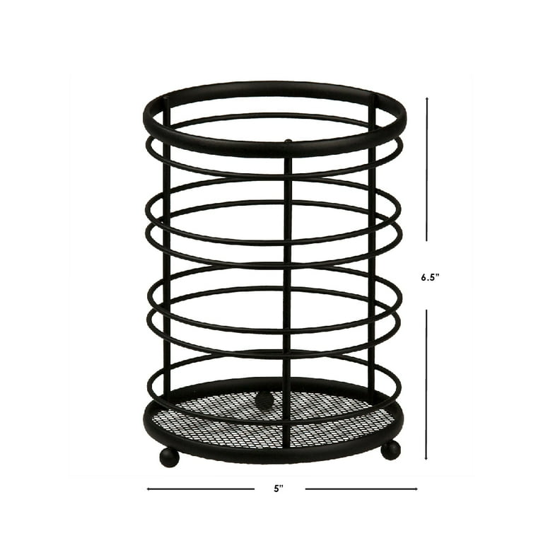 5 in. x 5 in. x 6.5 in. Cutlery Holder in Black 5 in. x 5 in. x 6.5 in. Cutlery Holder in Black