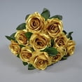 thumbnail image 3 of GOOHOCHY 1 ramo de rosas de seda falsas de 10 cabezas, ramo de rosas de seda para fiestas en el hogar, arreglo floral, 3 of 8