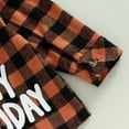 thumbnail image 6 of Suealasg Kids Boys Fall Shirt Clothes 6M 1T 2T 3T 4T 5T 6T Toddler Baby Boys Long Sleeve Plaid Letter Print Button Down Collar T-shirt Tops Spring Autumn Clothing for Little Boys, 6 of 6