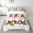 thumbnail image 2 of Manfei Cute Christmas Gnome 7-Piece Twin Bedding Sets,Rustic Xmas Flower Bedding Comforter Set,Red Berry White Snowflake Sheet Sets For Girls Boys,Luxury Bedroom Decor Reversible, 2 of 8