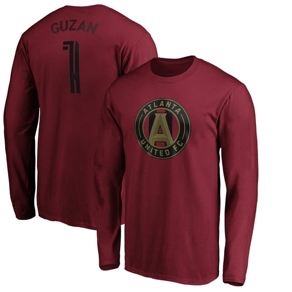 Men's Brad Guzan Red Atlanta United FC Authentic Stack Player Name & Number Long Sleeve T-Shirt
