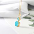 thumbnail image 4 of Gem Stone King 18K Yellow Gold Plated Silver Green Turquoise and Swiss Blue Topaz Pendant Necklace for Women (4.00 Cttw, Gemstone Birthstone, Cushion 10MM, Round 6MM), 4 of 4