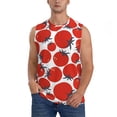 thumbnail image 2 of Goofa Hand Drawn Tomatoes Printed Men's Sleeveless T-Shirt - Athletic Gym Workout Tank Top for Men - Moisture-Wicking, UPF 30+ Quick-Dry Muscle Tee-, 2 of 8