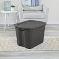 thumbnail image 4 of Sterilite Large Storage Bin, 18 Gallon Durable Plastic Storage Tote with Snap-On Lid, Gray, 8 Pack, 4 of 7