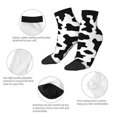 thumbnail image 5 of Rateoe Milk Cow Pattern Quarter Crew Socks,Toe Seamed Ankle Socks,Cotton Cushioned Breathable Athletic Crew Sports Socks, 5 of 7