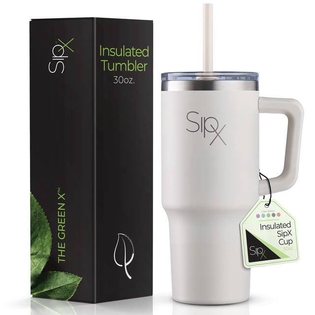 Vaso térmico SIPX de 887 ml de acero inoxidable blanco