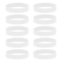 Uxcell 10Pcs Silicone Rubber Bands Non-slip Elastic Rubber Wrapping Bands White