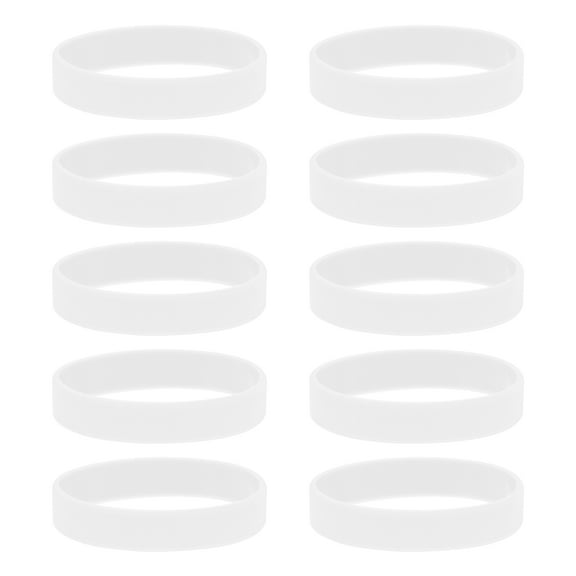 Uxcell 10Pcs Silicone Rubber Bands Non-slip Elastic Rubber Wrapping Bands White