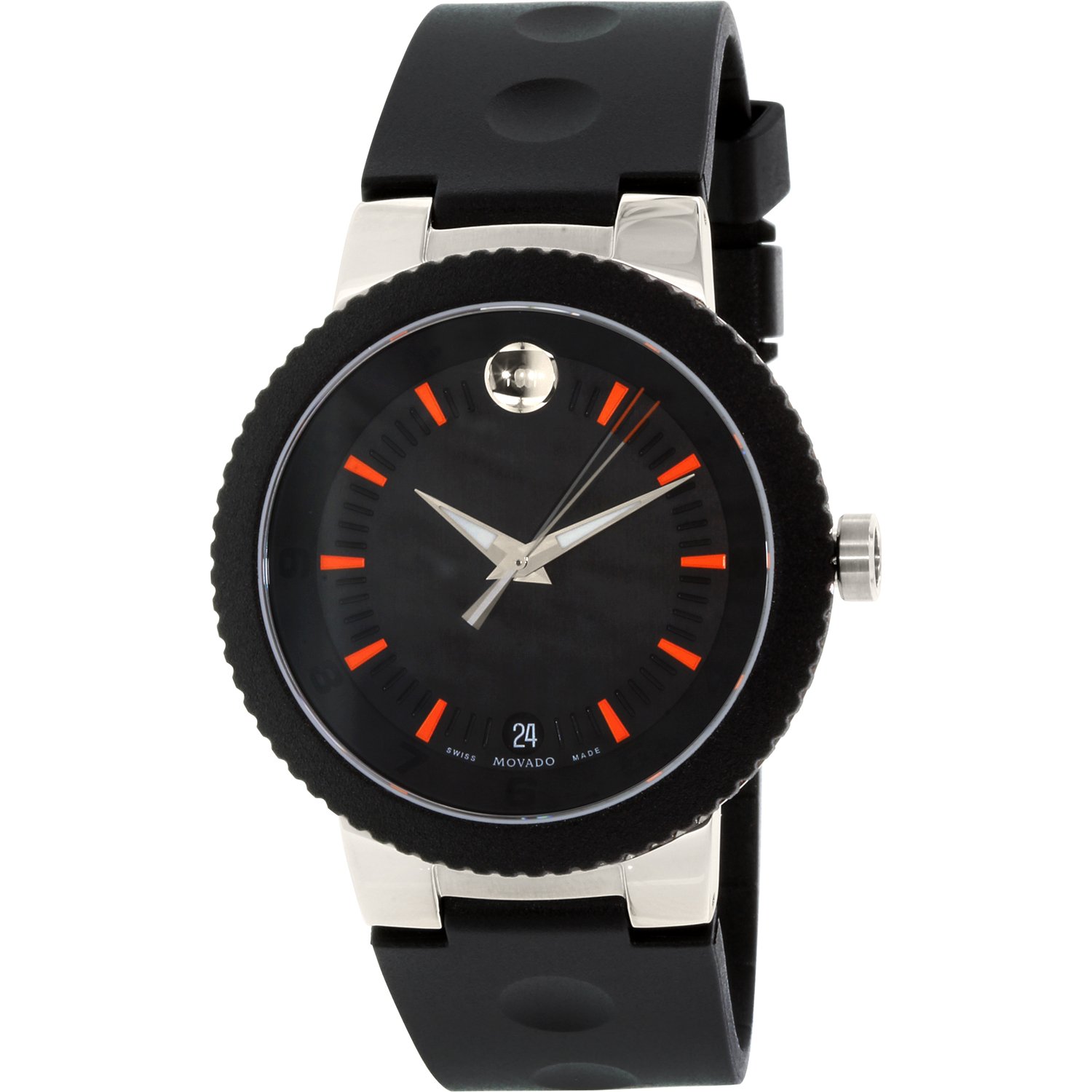 Movado Men's Sport Edge 0606926 Black Rubber Swiss Quartz Fashion Watch