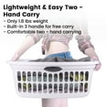 thumbnail image 4 of Every Moment Counts Extra Large Laundry Basket 13.2Gal - White Heavy Duty Hamper w/Lid, High Capacity Clothes Bin for Family, Home & Basement Storage (50L), 4 of 7