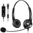 thumbnail image 2 of Audífonos con micrófono USB, cancelación de ruido y controles de audio para Skype, oficina. Voz clara, ligeros y cómodos, 2 of 3