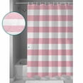 thumbnail image 4 of Pink and Shower Curtain, 72" x 72", White Stripes Waterproof Bathroom Curtain Washable Shower Curtain Set with 12 Hooks, 4 of 6