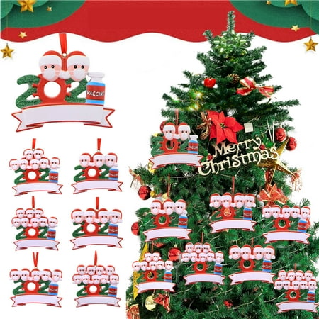 

Family Face Mask Snowman Christmas Tree Pendant Quarantined