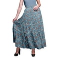 thumbnail image 1 of Bimba Women Skirts Long Bohemian Gypsy 5 Tier Cotton Printed Long Skirts, 1 of 5