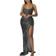 thumbnail image 2 of FcBaudy Camisole Sans Manches Robe Col en V, Robes d'Été pour Femmes, Robes de Mode Féminine à Sequins Sans Manches Robe Formelle Robe pour Femmes, 2 of 8