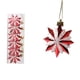 thumbnail image 2 of Conjunto de adornos para árbol de Navidad de 6 | Estrella de Múltiples Puntos y Cinco Puntas | Plástico Rojo Blanco | Decoración navideña | Acabado brillante con purpurina | 28x7cm | Decoraciones, 2 of 6