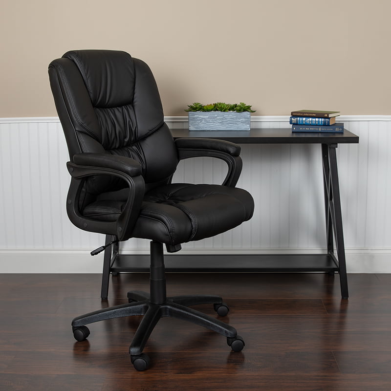 Big & Tall 400 lb. Rated Black LeatherSoft Office Chair - Executive