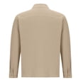 thumbnail image 3 of ZCFZJW Button Down Linen Shirts for Men Casual Solid Color Big and Tall Long Sleeve Regular Fit Cotton Beach Vacation T Shirt Tops Khaki XXL, 3 of 4