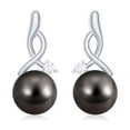 thumbnail image 3 of Rosec Jewels Tahitian Pearl Drop Earrings for Women (8 mm, AAA Grade) - Pearl Diamond Earrings - Gift for Special Occasions, 18K White Gold, 3 of 7