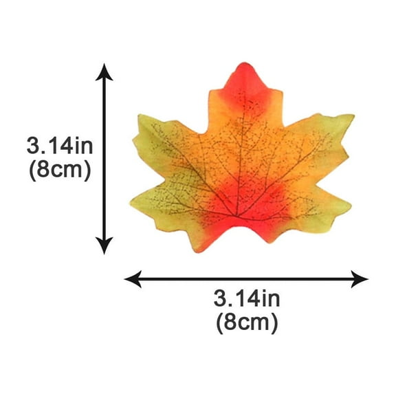 Tyeign 50Pcs Artificial Maple Leaves for Wedding & Party Crafts, Polyester Scrapbooking Décor, Autumn Table Scatter, Reusable Fall Décor for Diy Wreaths & Cards, 50X Artificial Maple Leaves