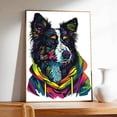 thumbnail image 4 of Hudo Wall Art - Funny Dog Canvas Poster for Kids' Room - Collie Dog colorful art print, Canvas Painting Puppy Artwork, Watercolor Artwork Print For Bedroom, 4 of 5