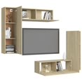 thumbnail image 3 of vidaXL 4 Piece TV Cabinet Set Sonoma Oak Engineered Wood, 3 of 7