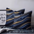 thumbnail image 2 of Navy Blue Golden Marble 18x18 Pillow Covers Set of 2, Modern Abstract Marble Flow Throw Pillow Covers Decorative Couch Cushion Case, Microfiber Square Pillowcases for Bedroom Car Living Room, 2 of 7