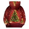 thumbnail image 5 of Sudadera con capucha para niños, con estampado navideño de invierno, larga, con terciopelo, informal y cómoda, de manga larga, de poliéster., 5 of 5