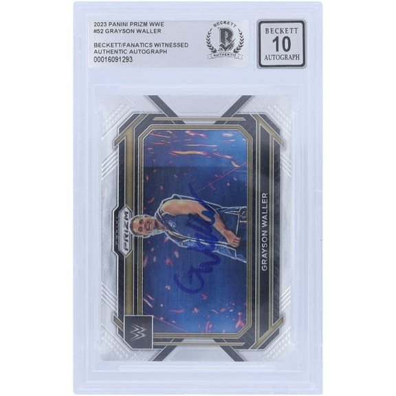 Grayson Waller WWE Autographed 2023 Panini Prizm #52 Beckett Fanatics Witnessed Authenticated 10 Card - Fanatics Authentic Certified
