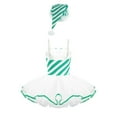 thumbnail image 2 of dPois Kids Girls Christmas Candy Cane Striped Dance Tutu Dress with Santa Claus Hats for Xmas Party Green 12, 2 of 7
