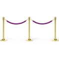 thumbnail image 5 of Uxcell 3.3 Feet Purple Velvet Stanchion Rope Crowd Control Barrier Rope with Snap Hooks, Golden 2 Pack, 5 of 6